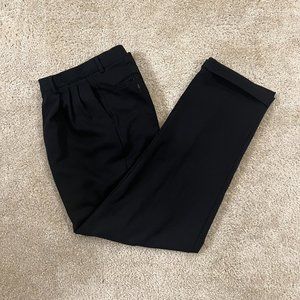 Givenchy Black Wool Pleated Slacks Sz 35R